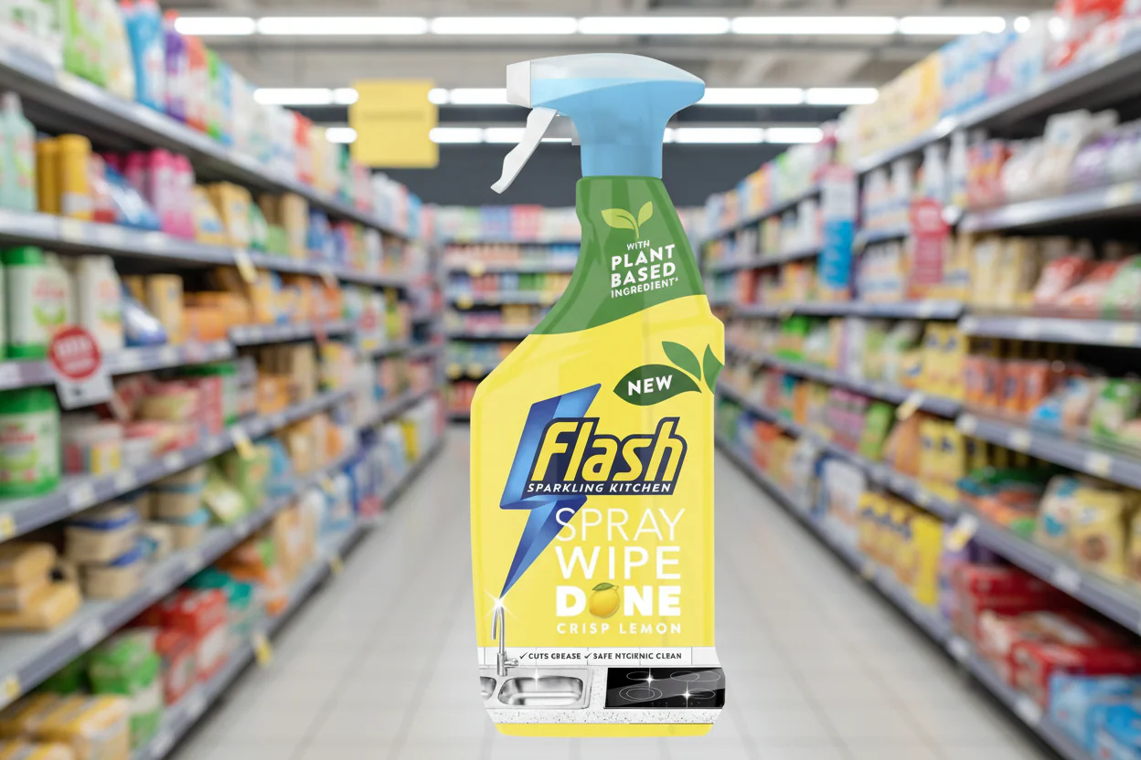 10 x Flash Spray Wipe Done Bright Crisp Lemon Cleaning Spray 800Ml - Image 2