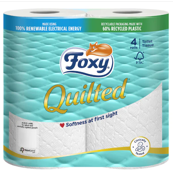 10 x Foxy Toilet Tissue Quilted - 4 PACK - Image 3