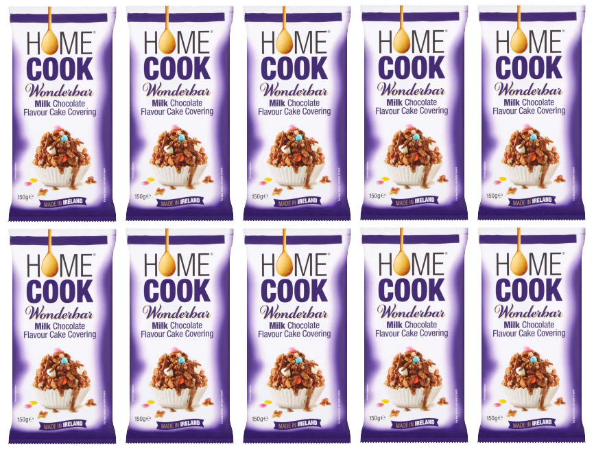 10 x Homecook Wonderbar Milk Chocolate Flavour Cake Covering 150G