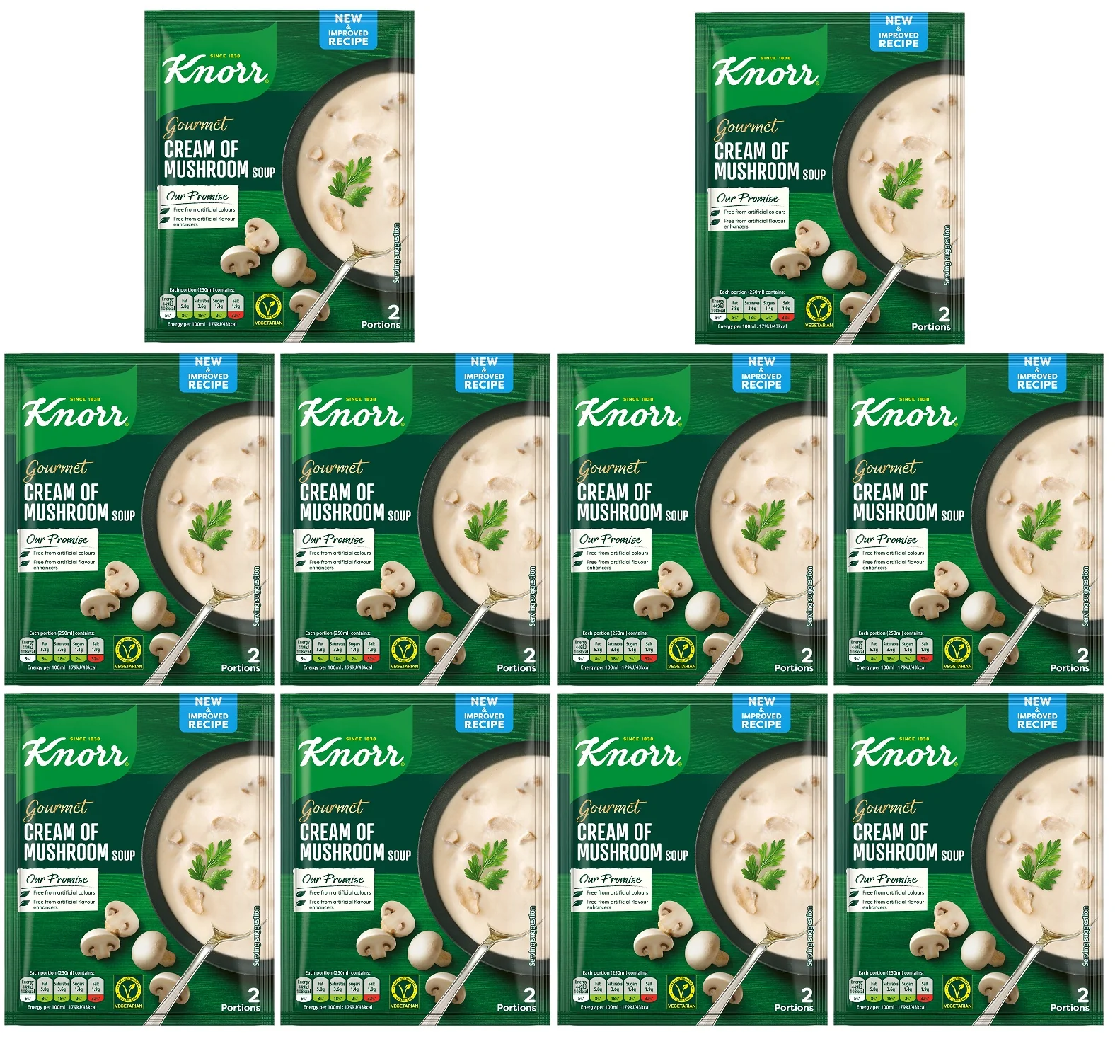 10 x Knorr Cream Of Mushroom Soup 48G