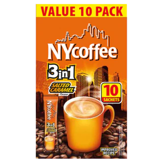 10 x Ny Coffee 3in1 Salted Caramel Coffee 10 Sachets - 10PK - Image 3
