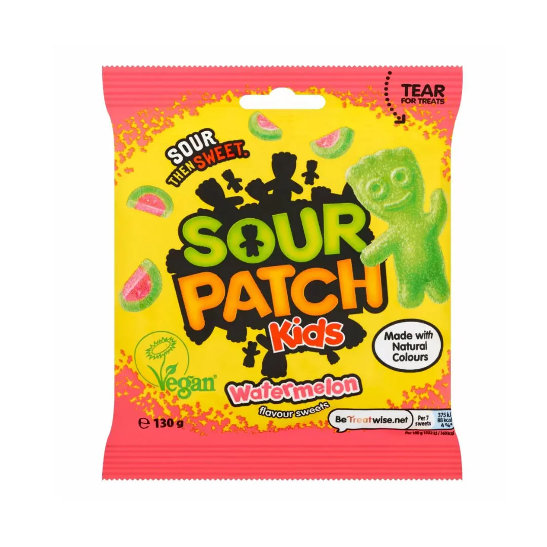 10 x Sour Patch Kids Watermelon Flavour Sweets 130G - Image 3