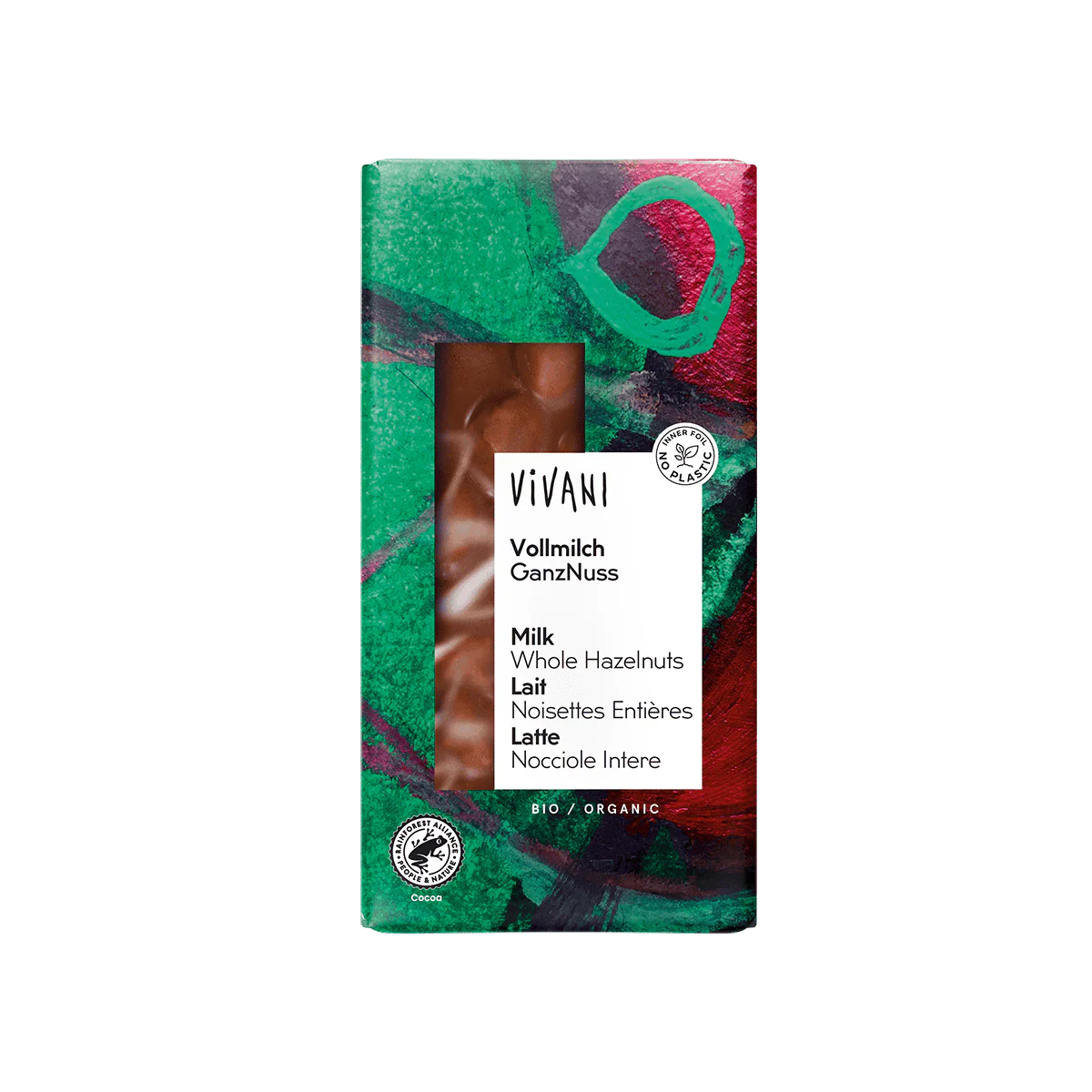 10 x Vivani Milk with whole hazelnuts Organic - 100g