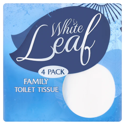 10 x White Leaf 4 Family Toilet Tissue - Image 3