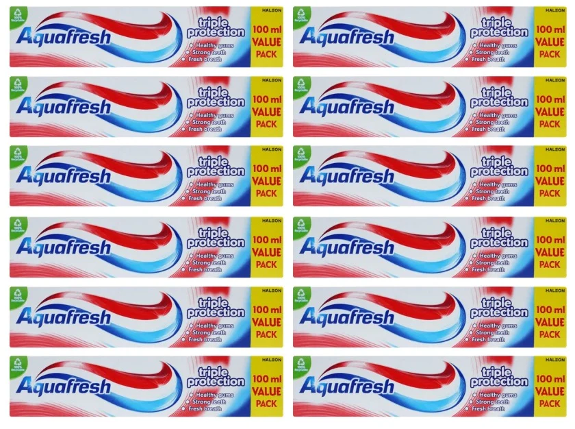 12 x Aquafresh Toothpaste Triple Protection - 100ML