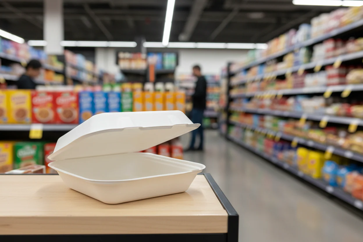 12 x Bagasse Meal Box Rectangle 7In - Image 2