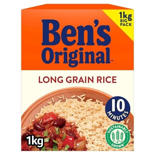 12 x Bens Original Long Grain Rice 1Kg - Image 2