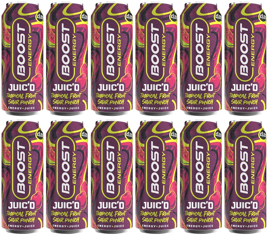 12 x Boost Juic'd Tropical Fruit Sour Punch - 500ML