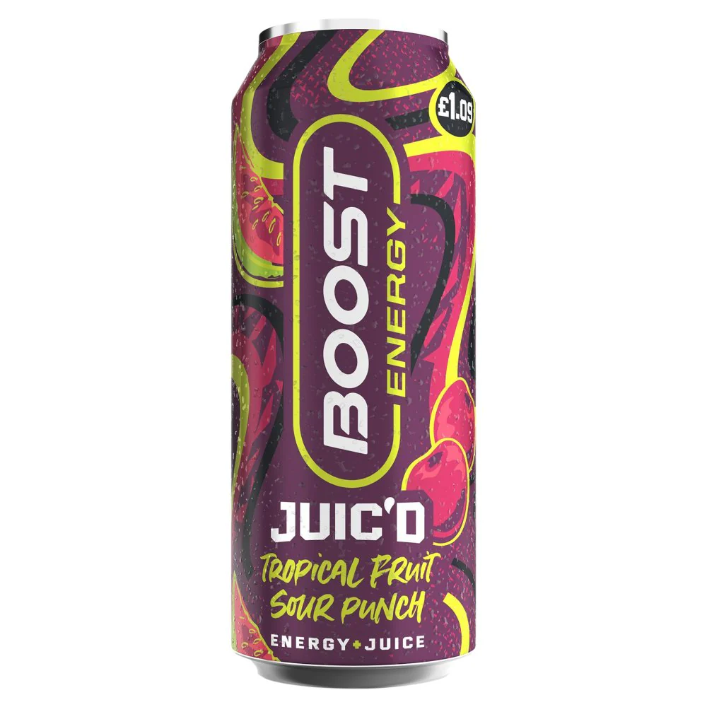 12 x Boost Juic'd Tropical Fruit Sour Punch - 500ML - Image 3