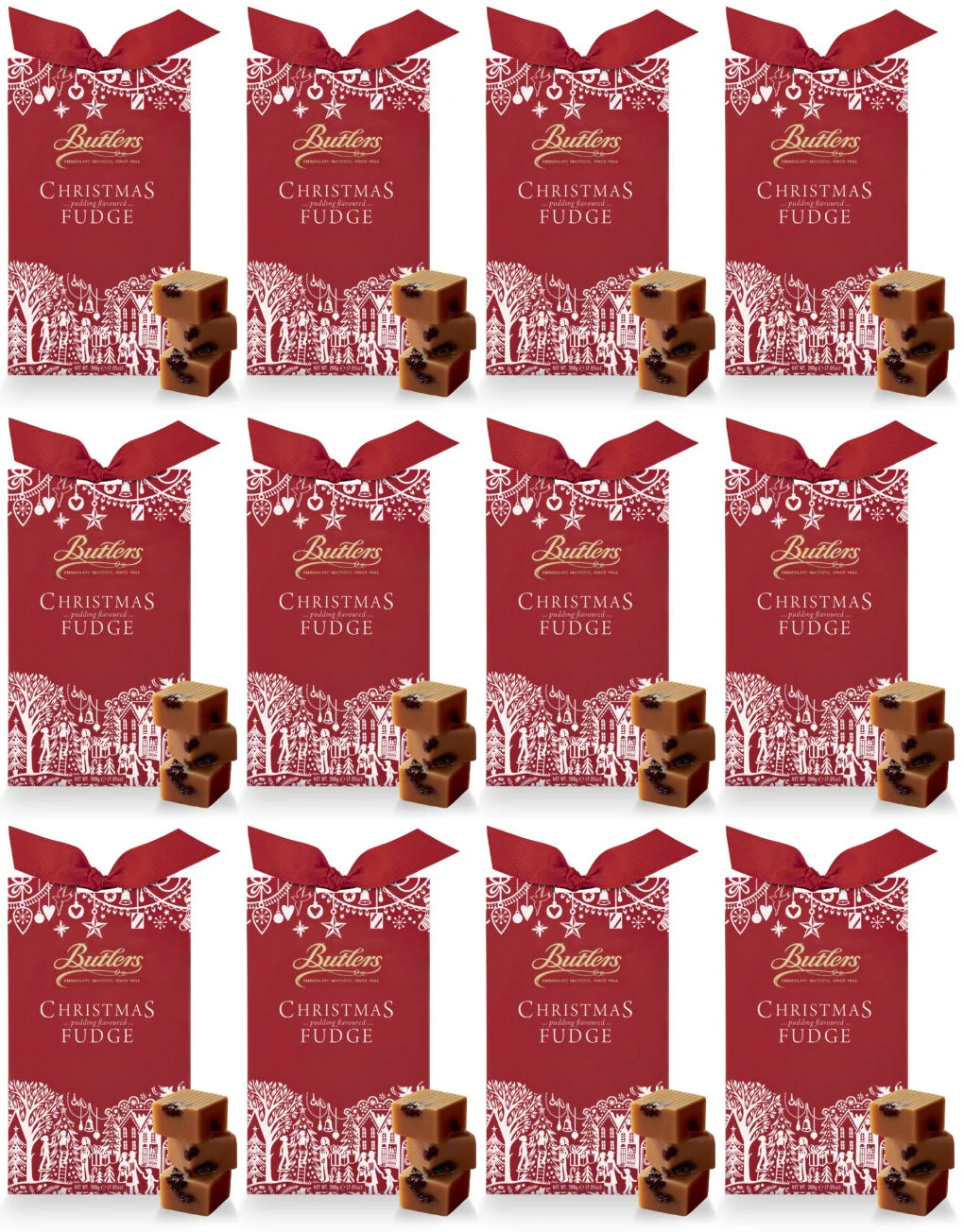 12 x Butlers Christmas Pudding Flavoured Fudge 200G