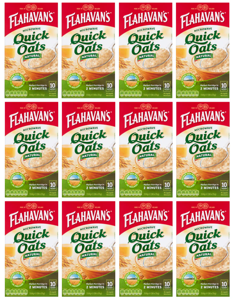 12 x Flahavans Micro.Quick Oat Sachet 10 - 350Gm