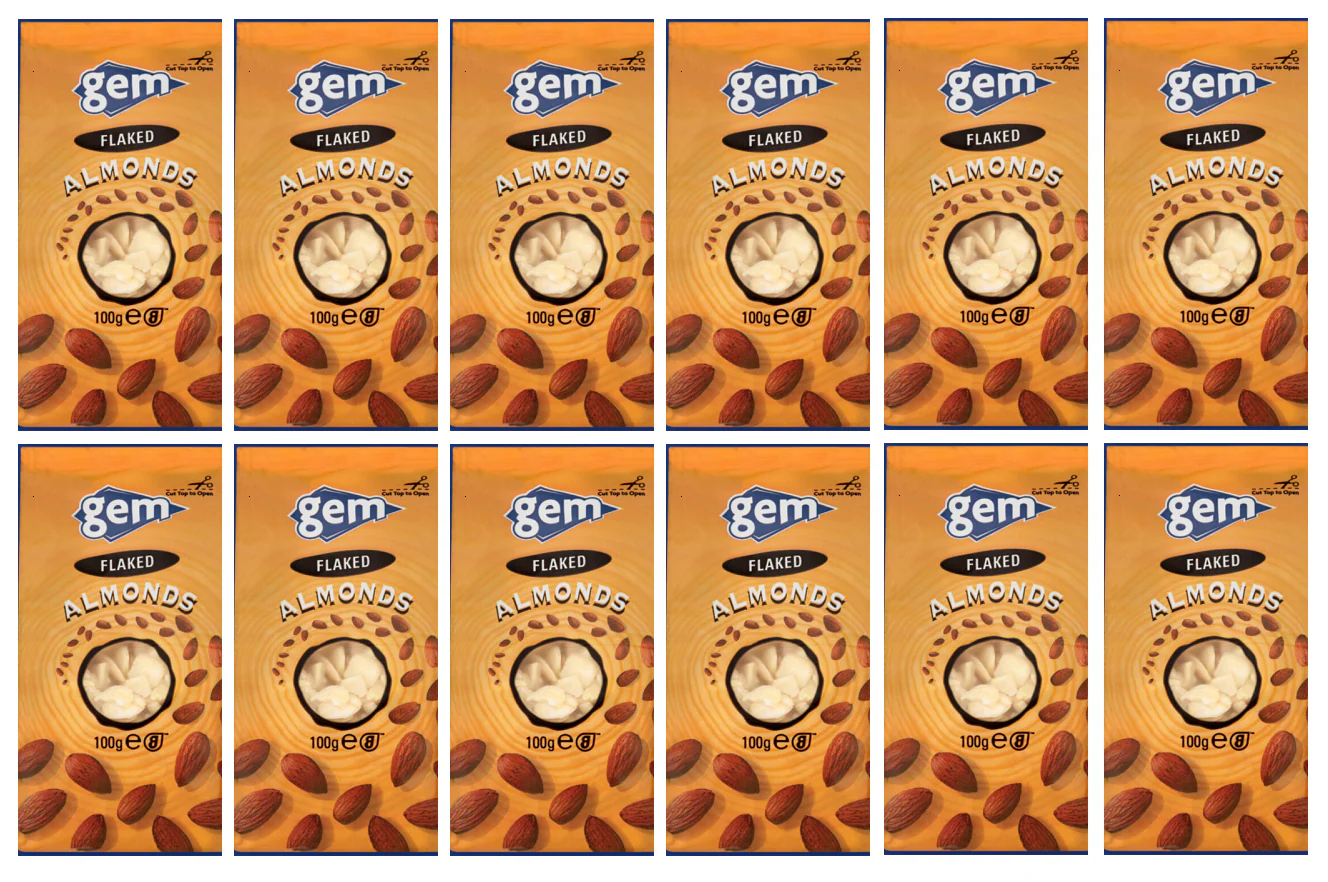 12 x Gem Flaked Almonds 100G