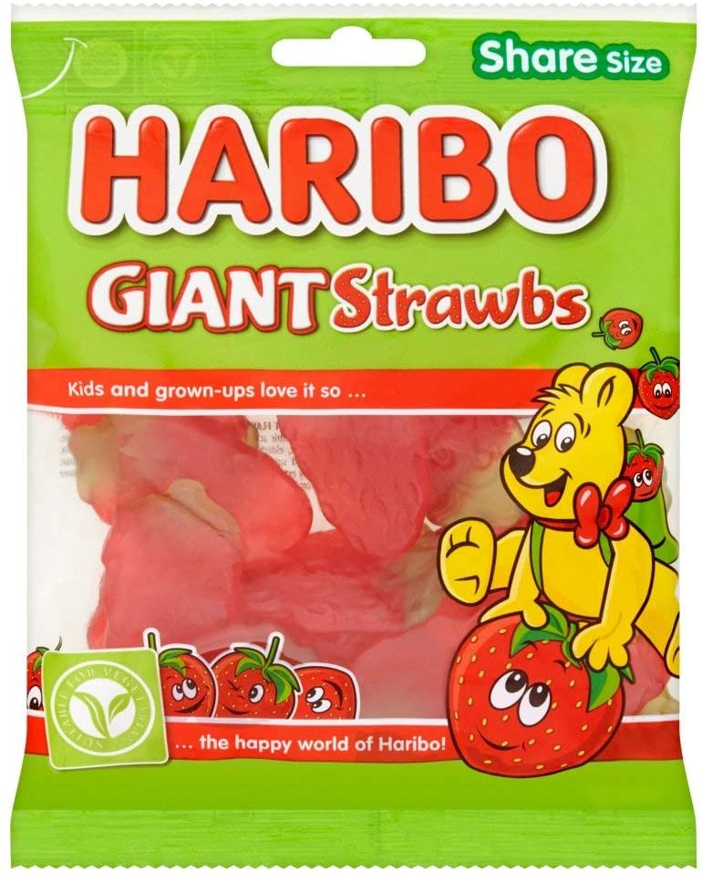 12 x Haribo Giant Strawbs Bag 160G - Image 3