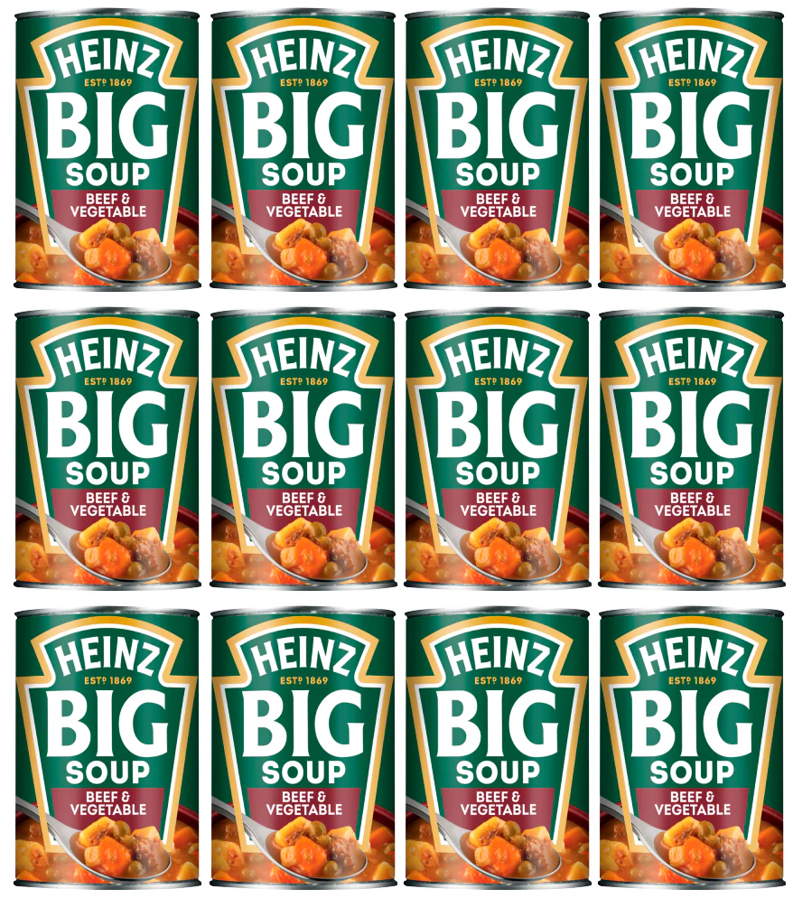 12 x Heinz Big Soup Beef & Vegetable 400Gm