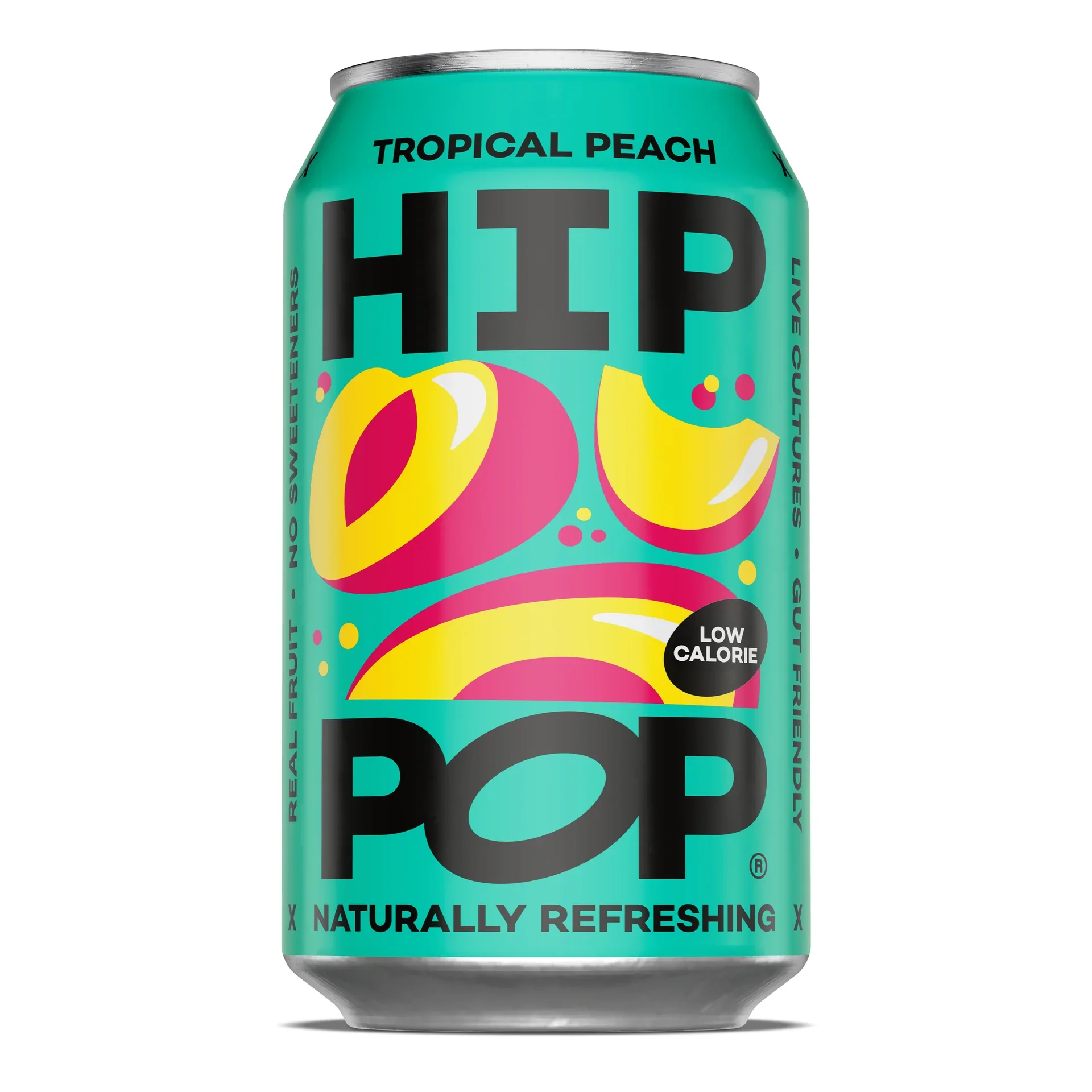 12 x Hip Pop Tropical Peach Living Soda - 330ml