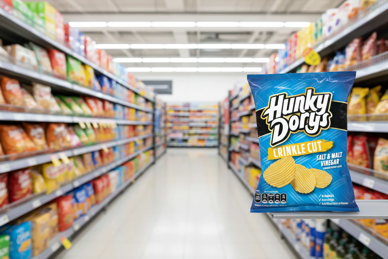 12 x Hunky Dorys Salt & Malt Vinegar Crisps 135G - Image 2