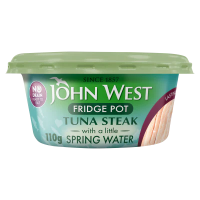 12 x John West Fridge Pot Tuna Steak With A Little Spring Water 110G - Image 3