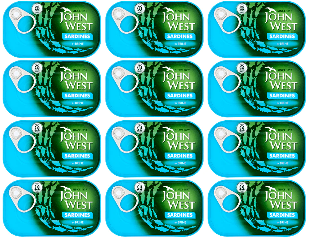 12 x John West Sardines In Brine 120Gm