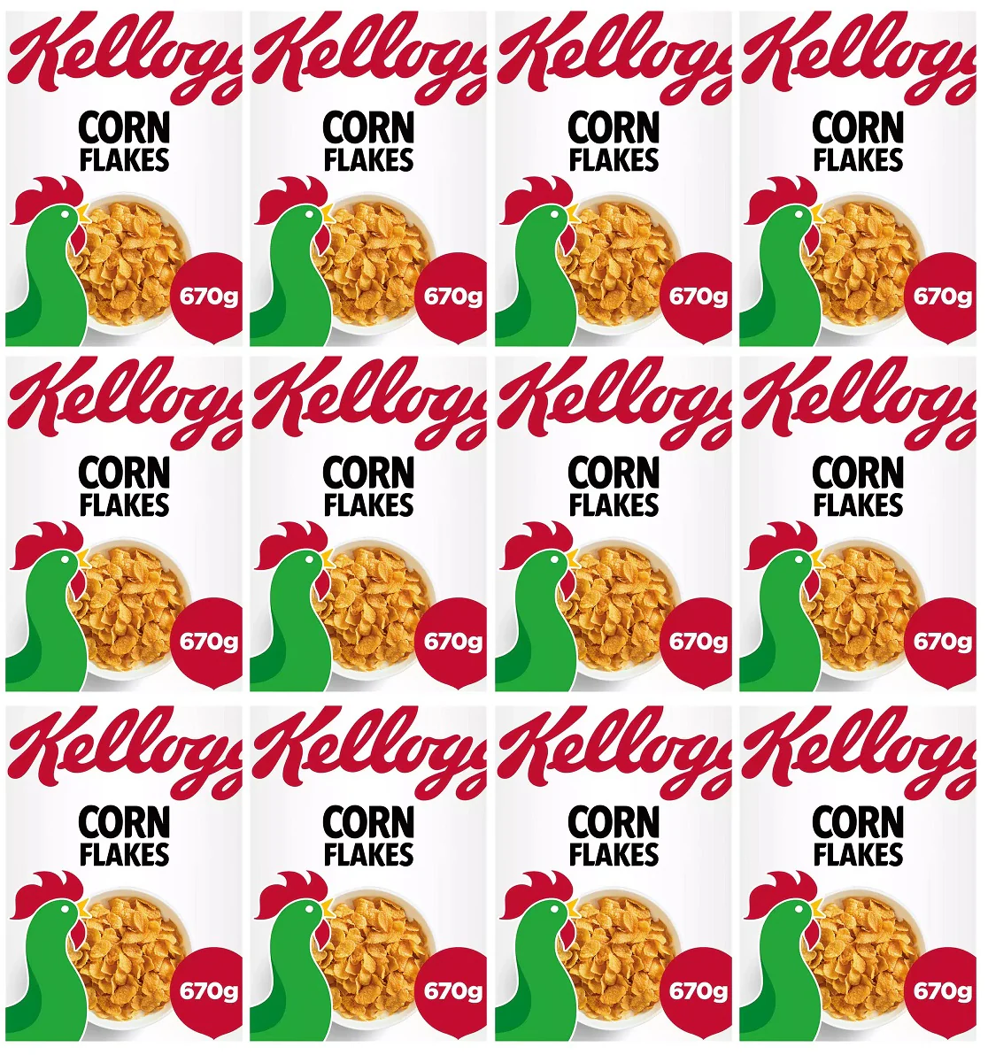 12 x Kelloggs Corn Flakes 670G