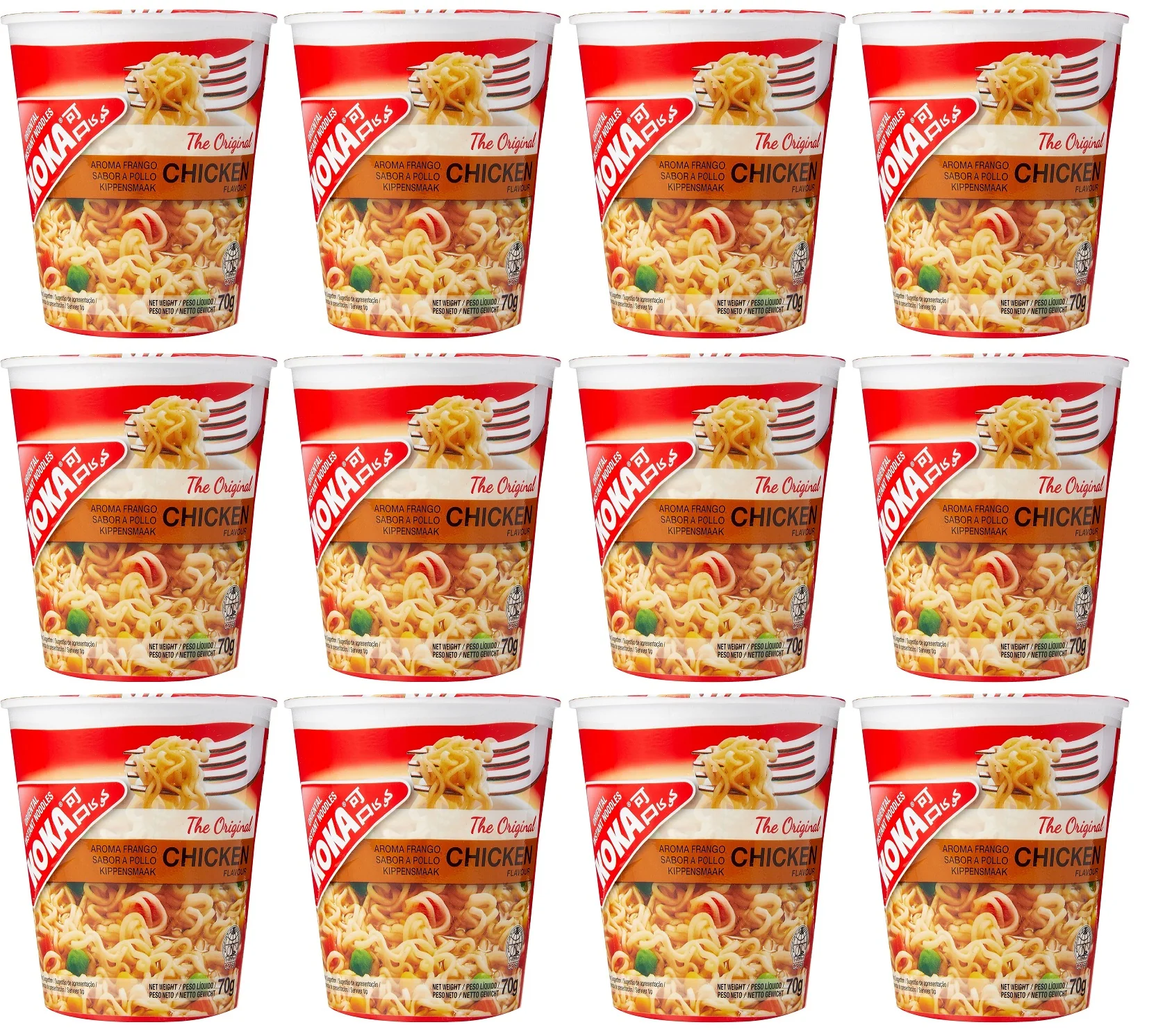 12 x Koka The Original Chicken Flavour Oriental Instant Noodles 70G
