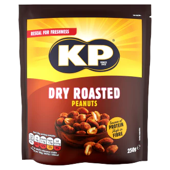 12 x Kp Dry Roasted Peanuts Bag 250Gm - Image 3