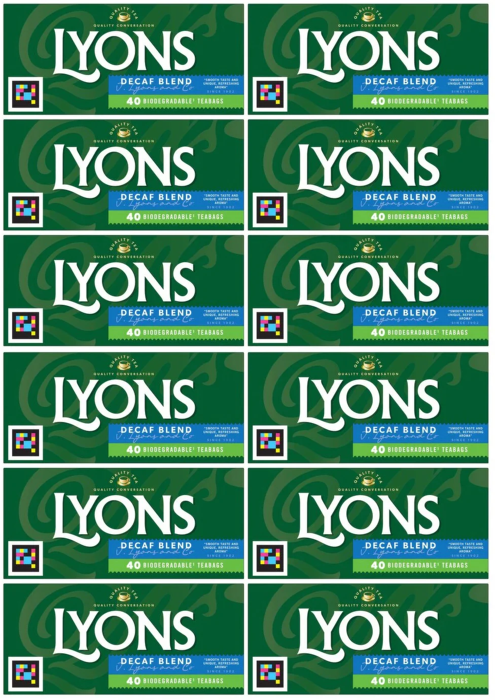 12 x Lyons Decaff 40's - 116G