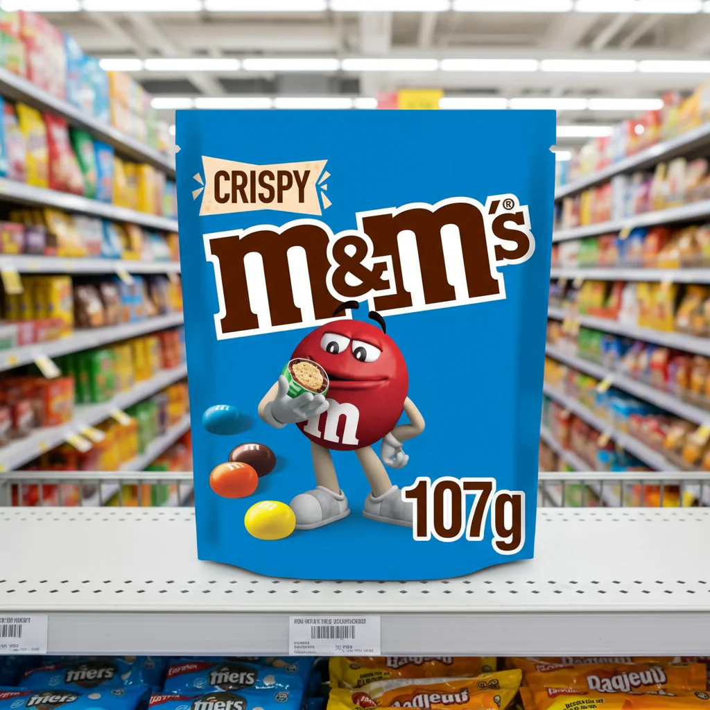 12 x M&M's Crispy Milk Chocolate Bites Pouch Bag 107G - Image 2