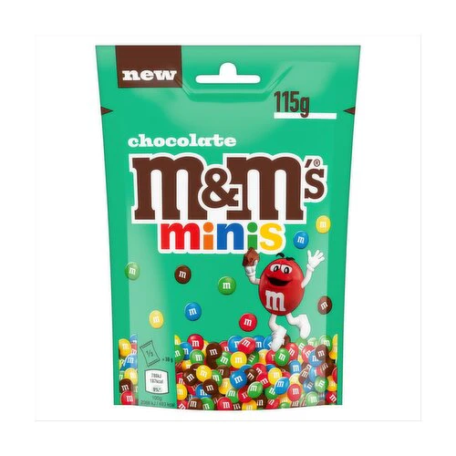 12 x M&Ms Minis Milk Chocolate Bites Pouch Bag 115G - Image 3
