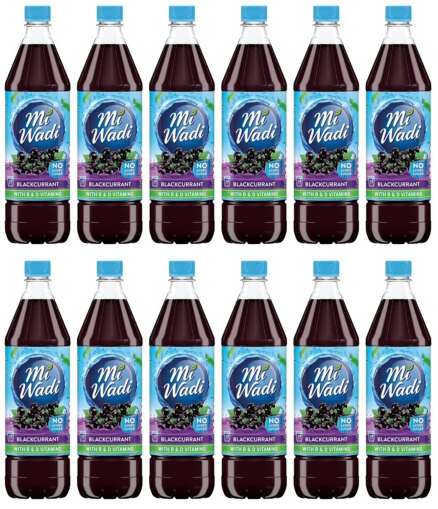 12 x Mi Wadi Blackcurrant NAS With B & D Vitamins 1L