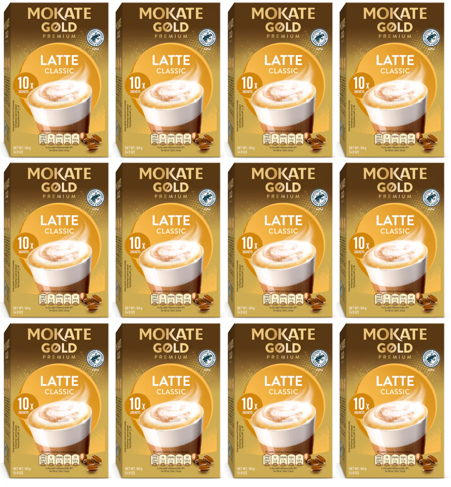 12 x Mokate Gold Latte 10 Sachets  - 140GM
