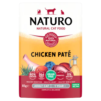 12 x Naturo Cat Pouch Chicken Pate - 85GM - Image 3