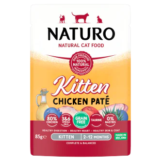 12 x Naturo Kitten Pouch Chicken Pate  - 85GM - Image 3