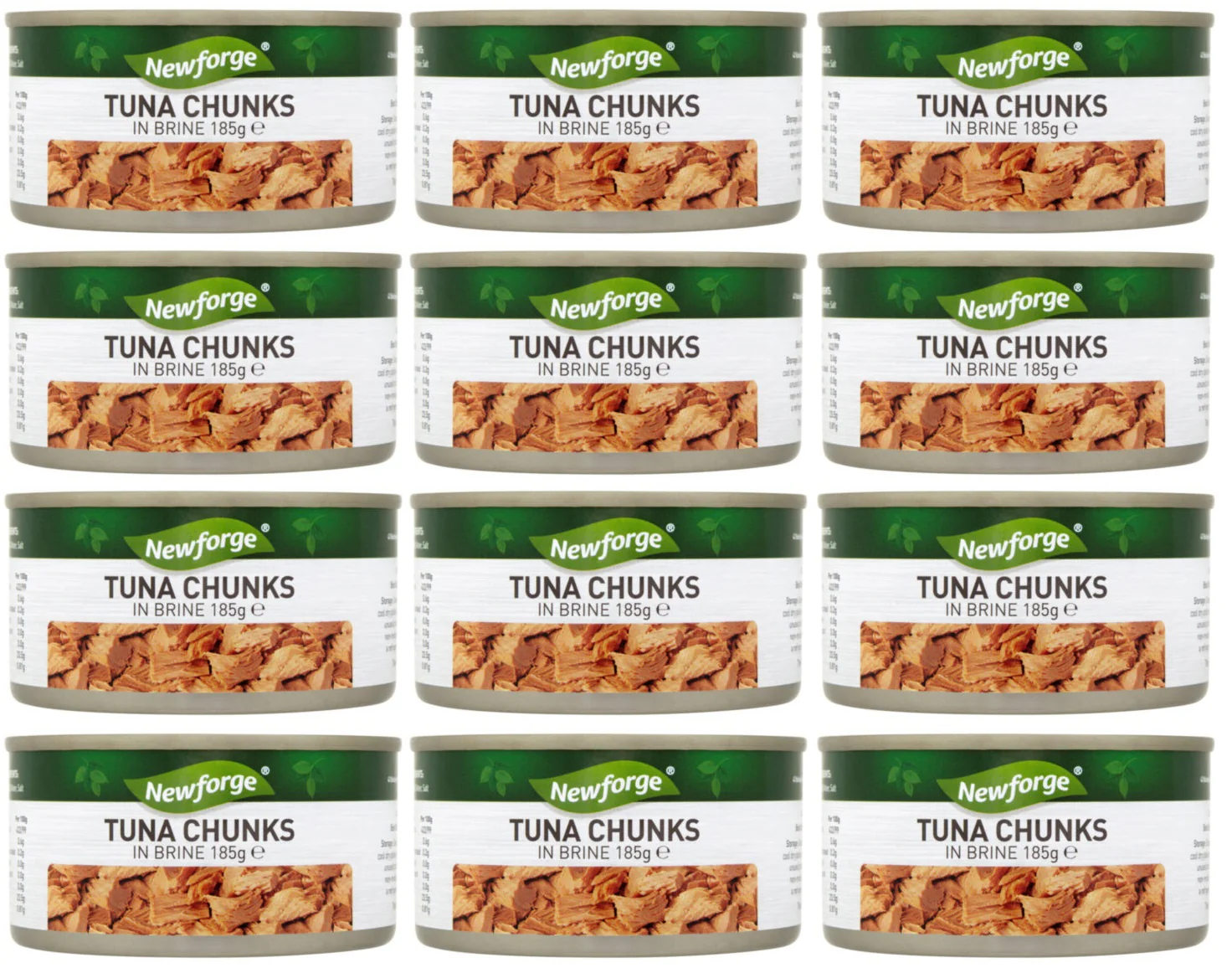 12 x Newforge Tuna Chunks In Brine 185G