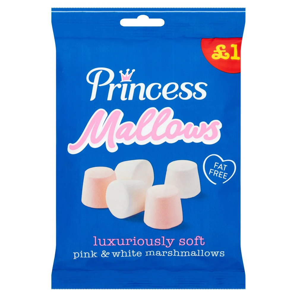 12 x Princess Mallows Pink & White Marshmallows 150G - Image 3