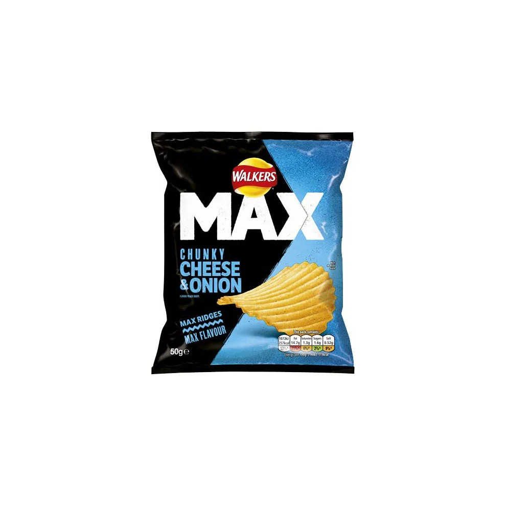 10 X Walkers Max Cheese & Onion Crisps 50g - Image 2