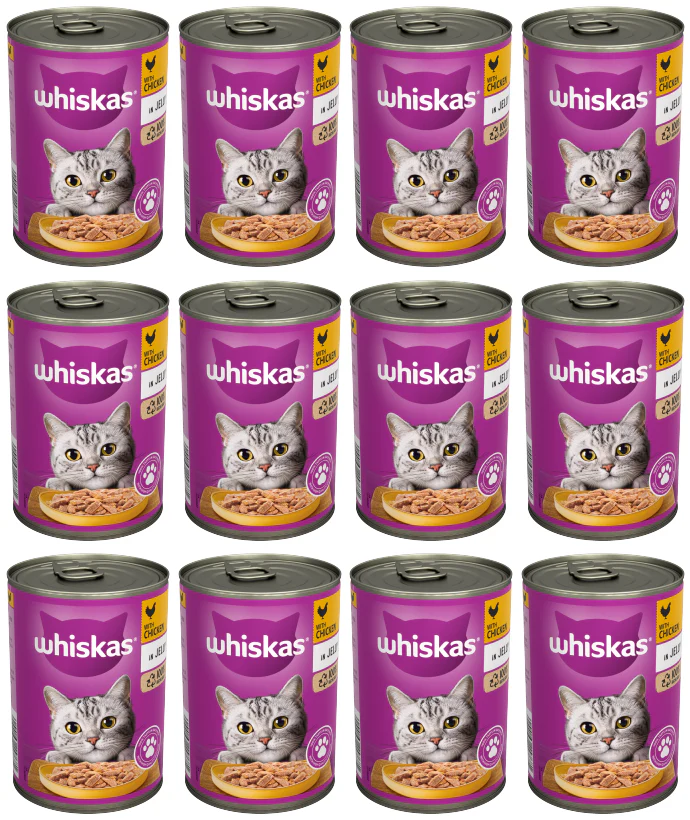 12 x Whiskas Cat Chicken & Jelly  - 400Gm