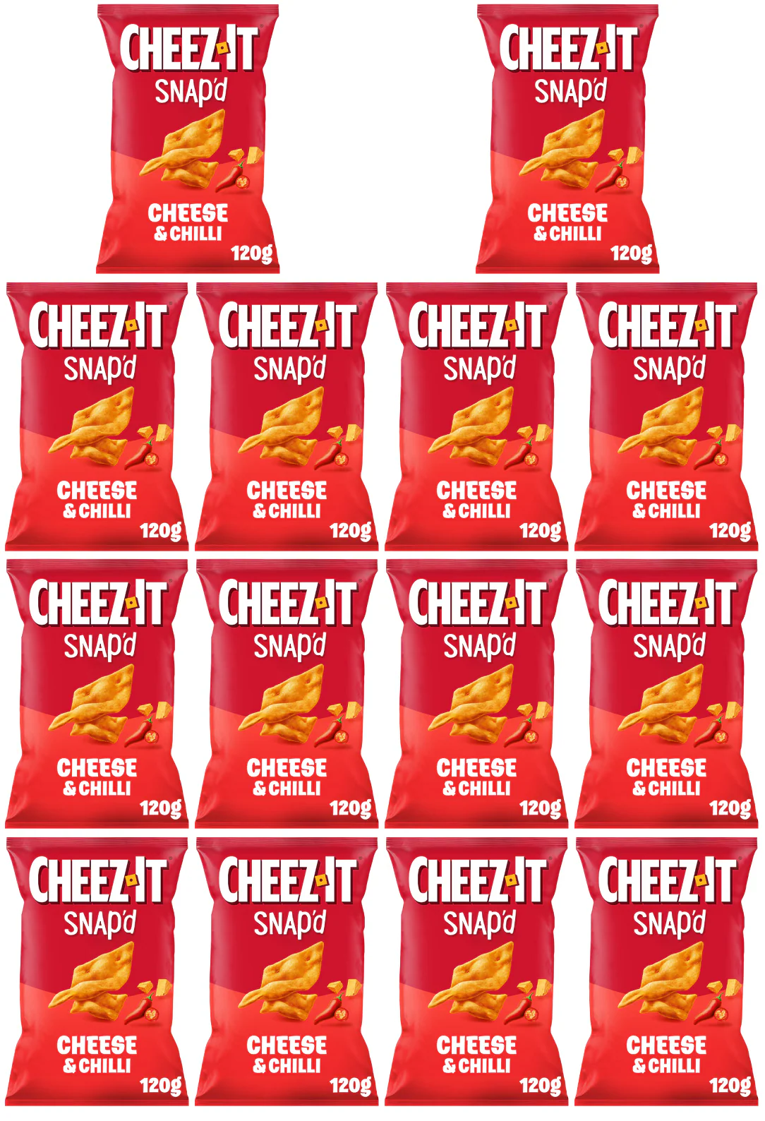 14 x Cheez-It Snap D Cheese & Chilli Baked Snacks 120G