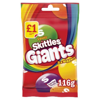14 x Skittles Giant Fruit Flavoured Treat Bag - 116GM - Image 3