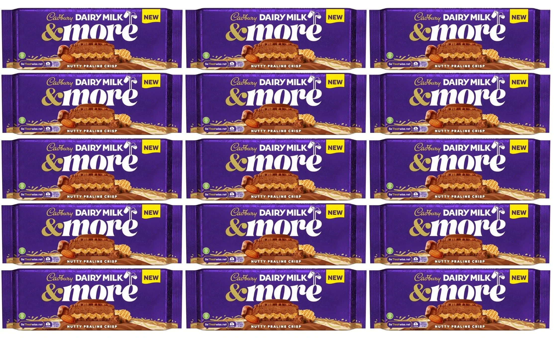 15 x Cadbury Dairy Milk & More Nutty Praline - 180GM