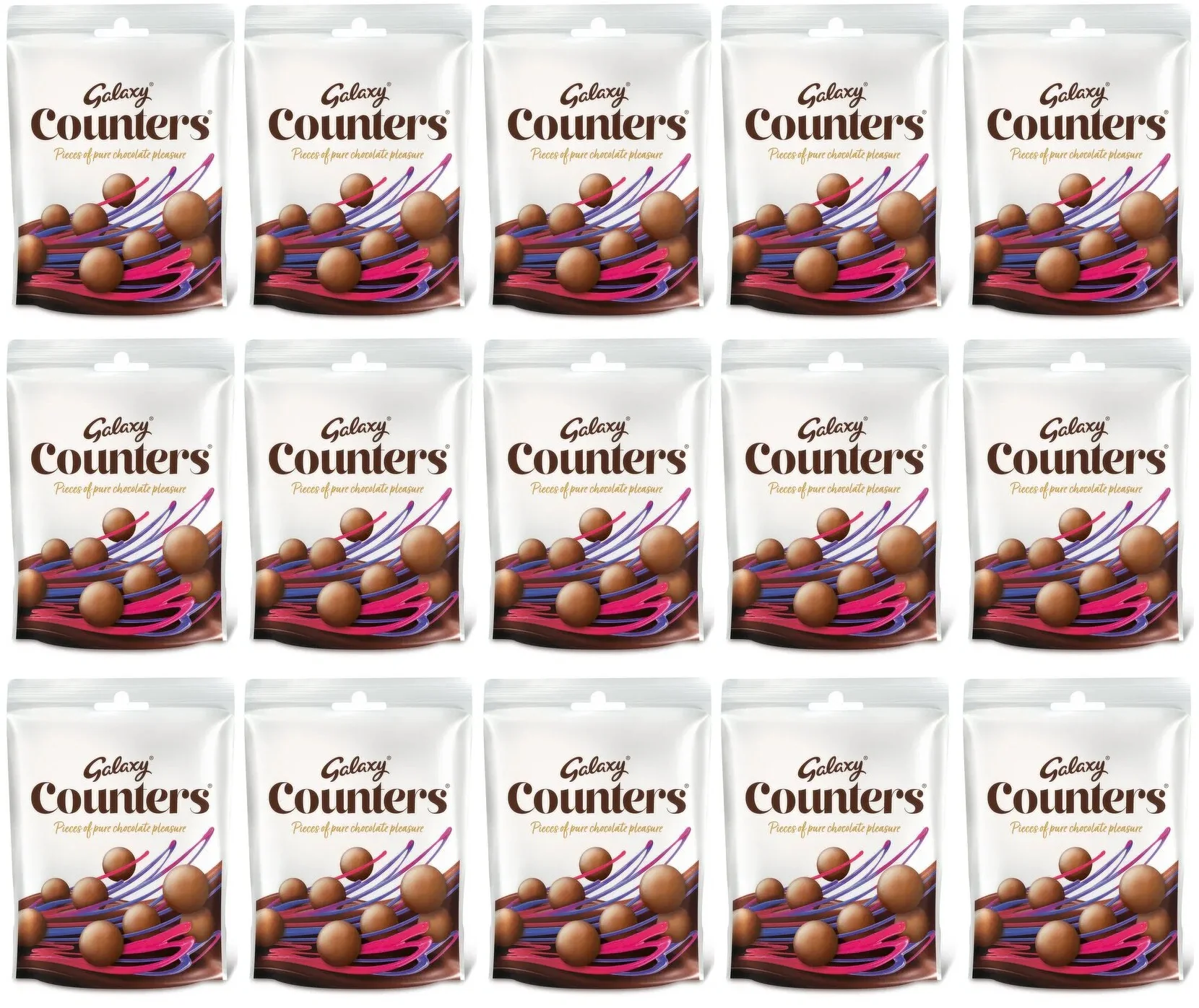 15 x Galaxy Counters Milk Chocolate Buttons Pouch Bag 112G