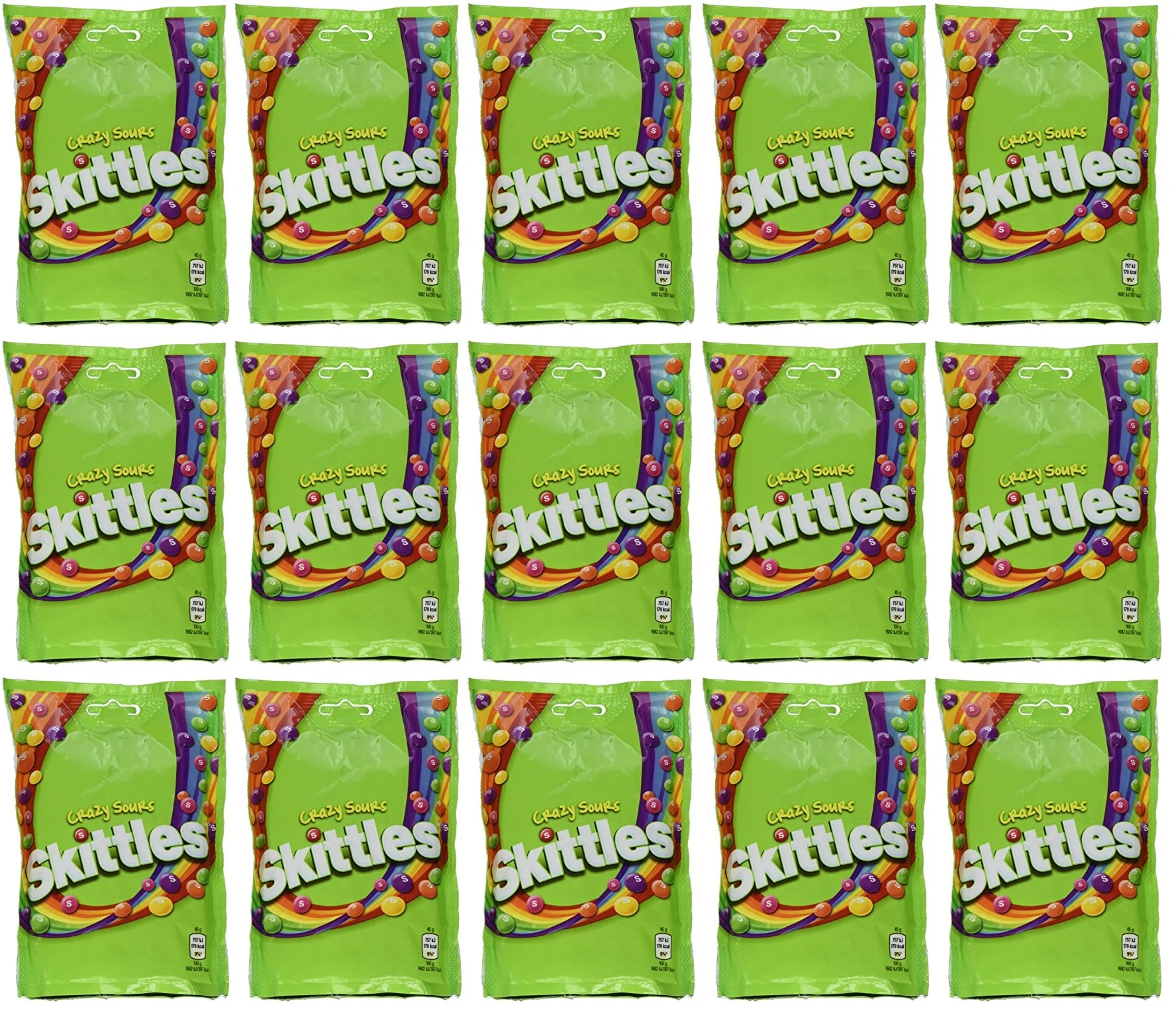15 x Skittles Crazy Sours 136G