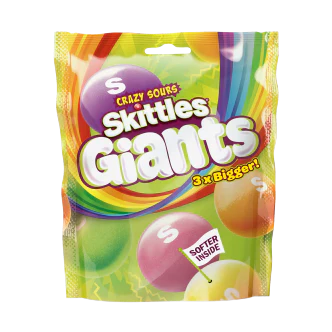 15 X Skittles Giants Sours Pouch 132G - Image 3