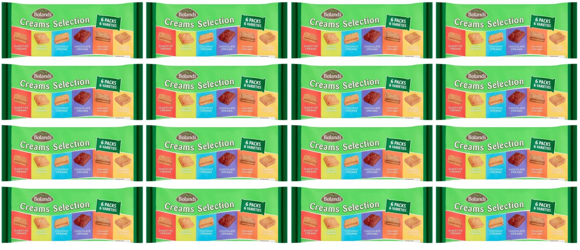 16 x Bolands Creams Selection 6 X 75G (450G)