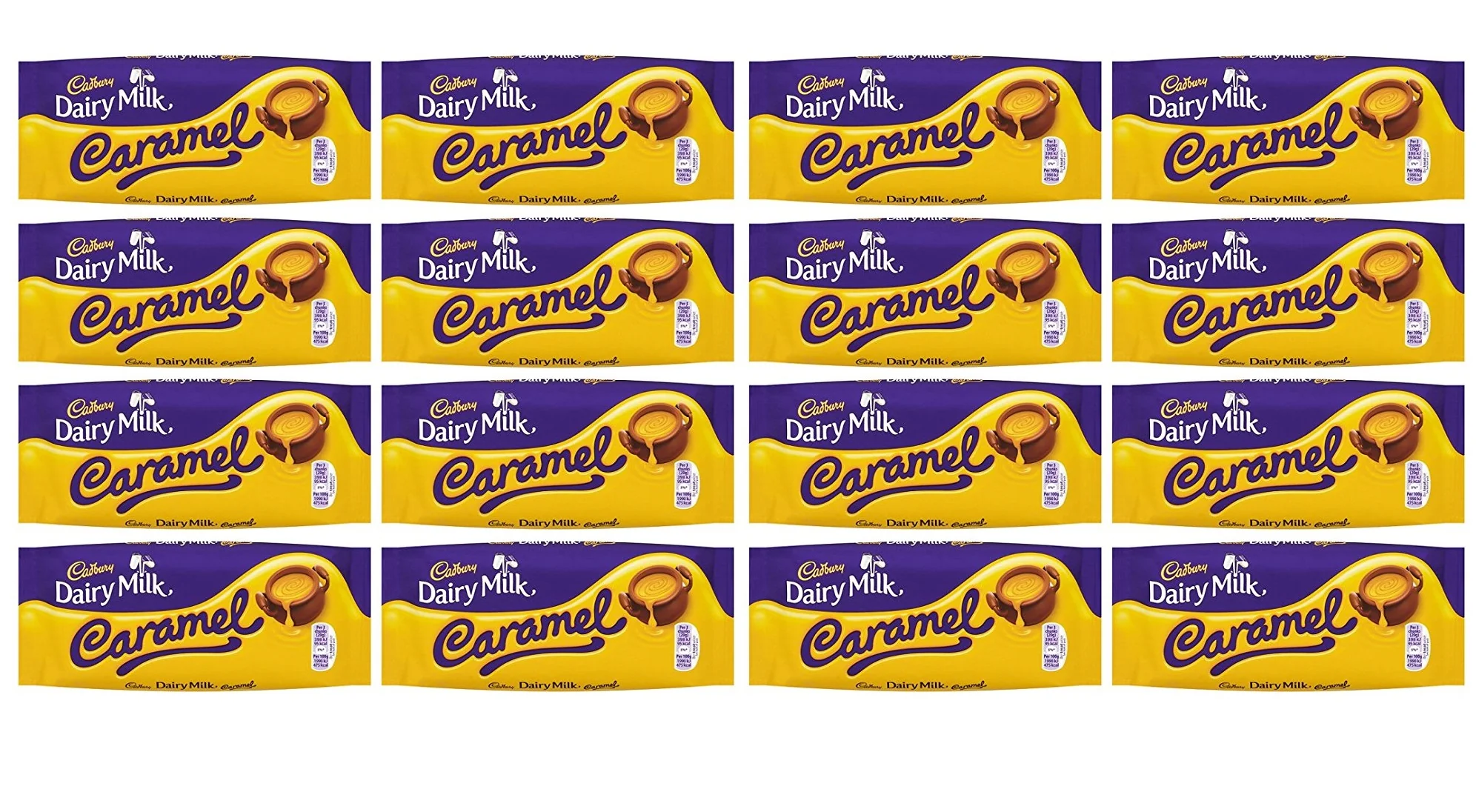 16 x Cadbury Dairy Milk Caramel Chocolate Bar 120G