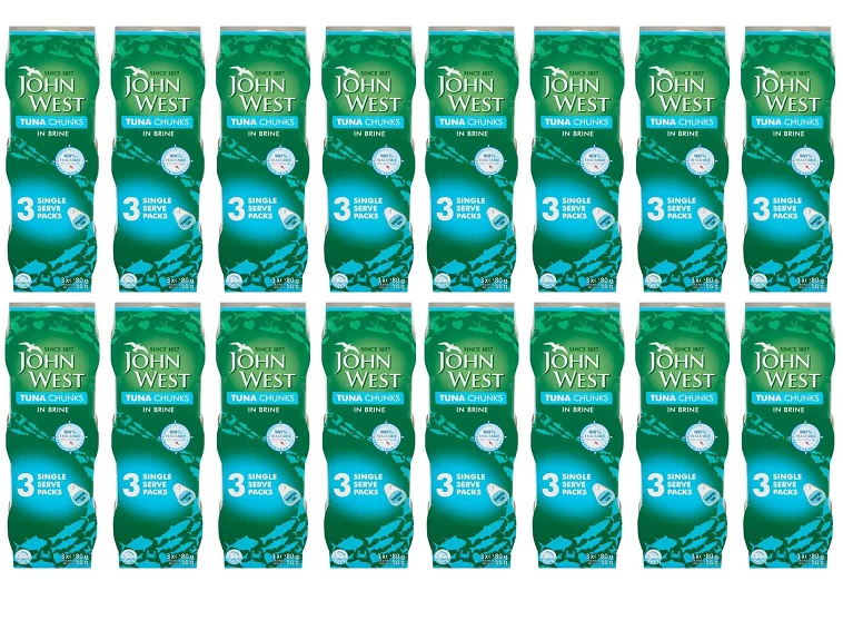 16 x John West Tuna Chunks In Brine 3 X 80G