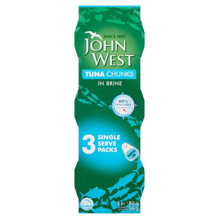 16 x John West Tuna Chunks In Brine 3Pk - 3X80G - Image 2