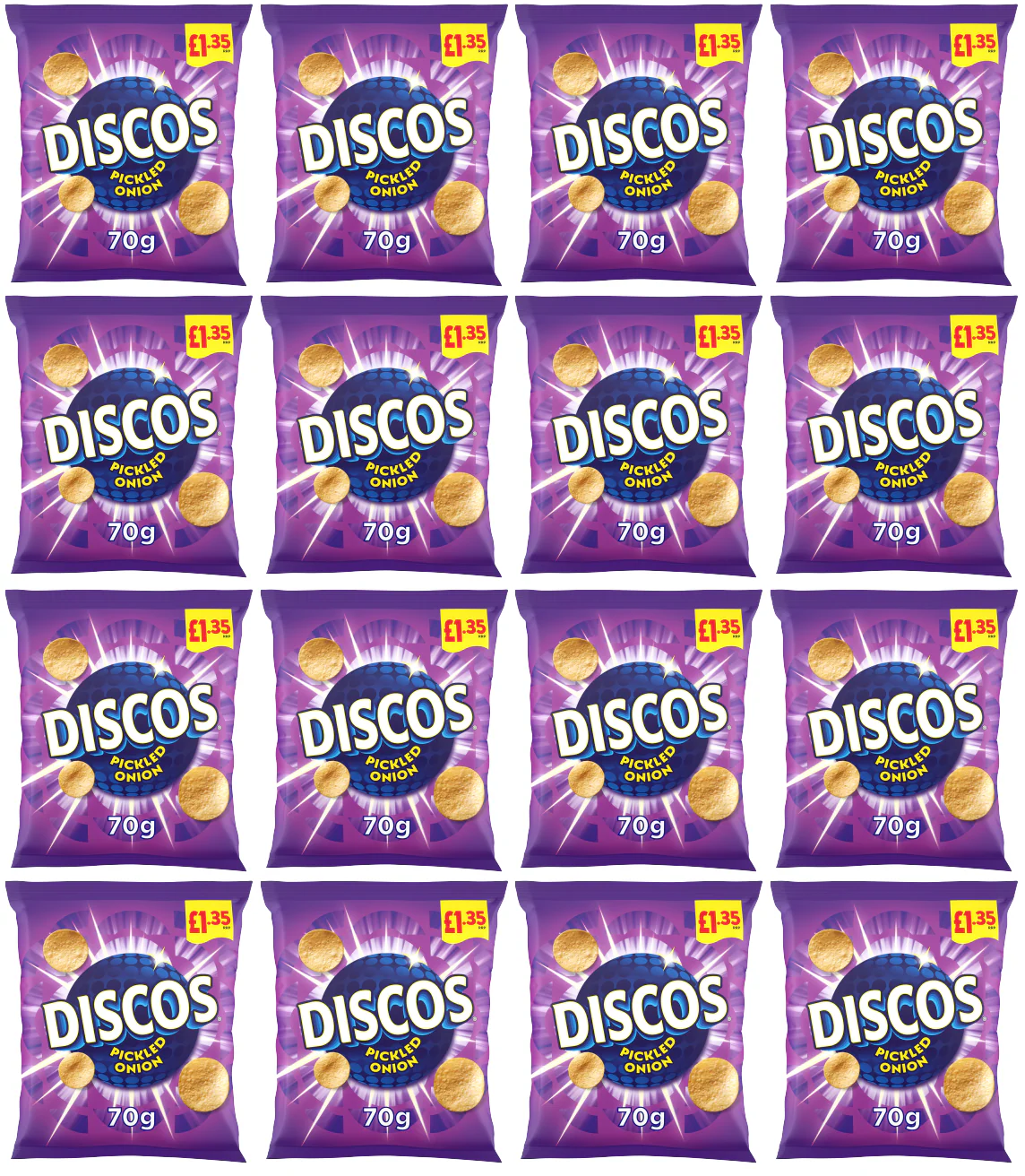 16 x Kp Discos Pickled Onion - 70GM