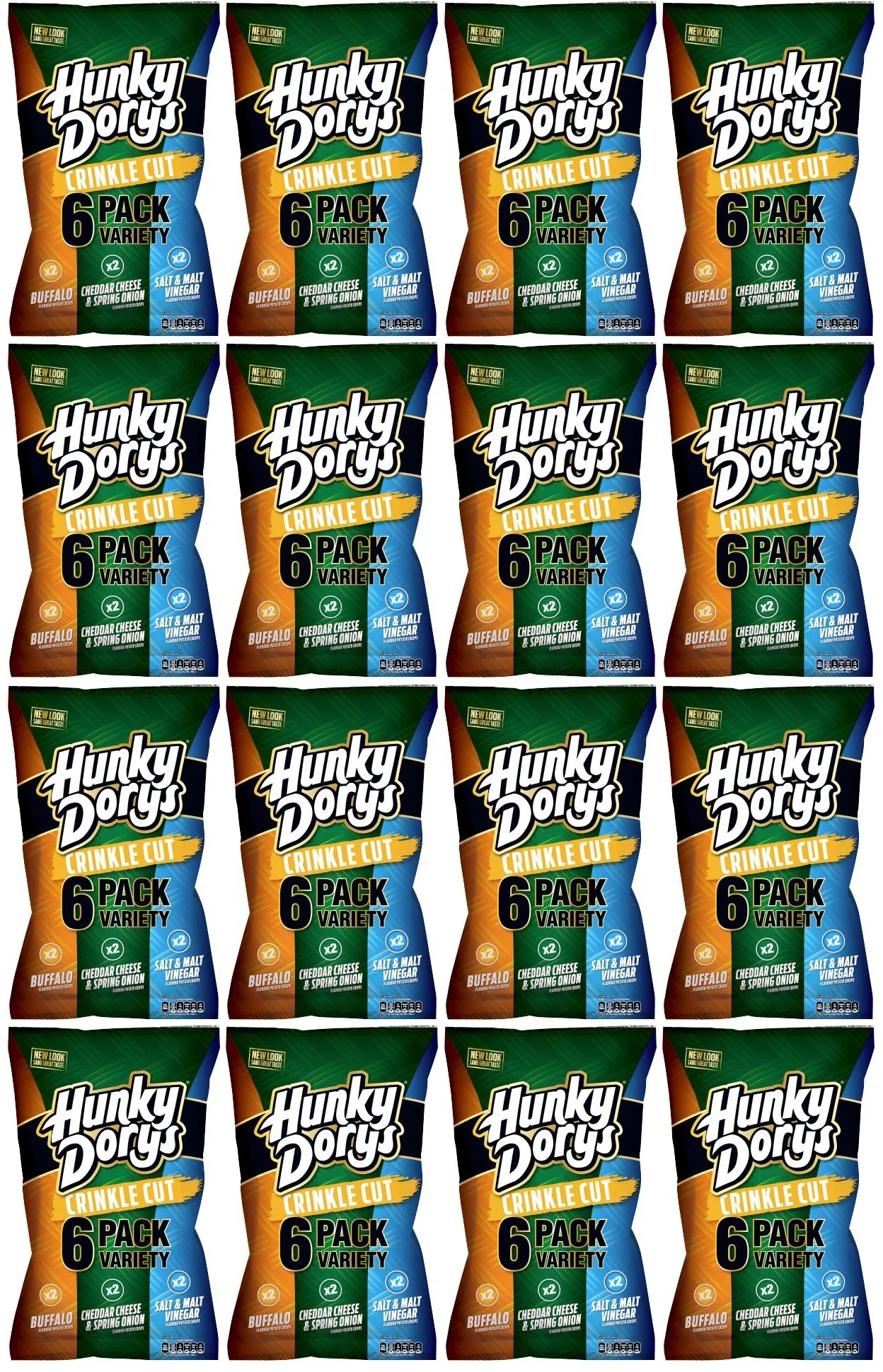 16 x Hunky Dorys Crinkle Cut Potato Crisps 6 X 25G