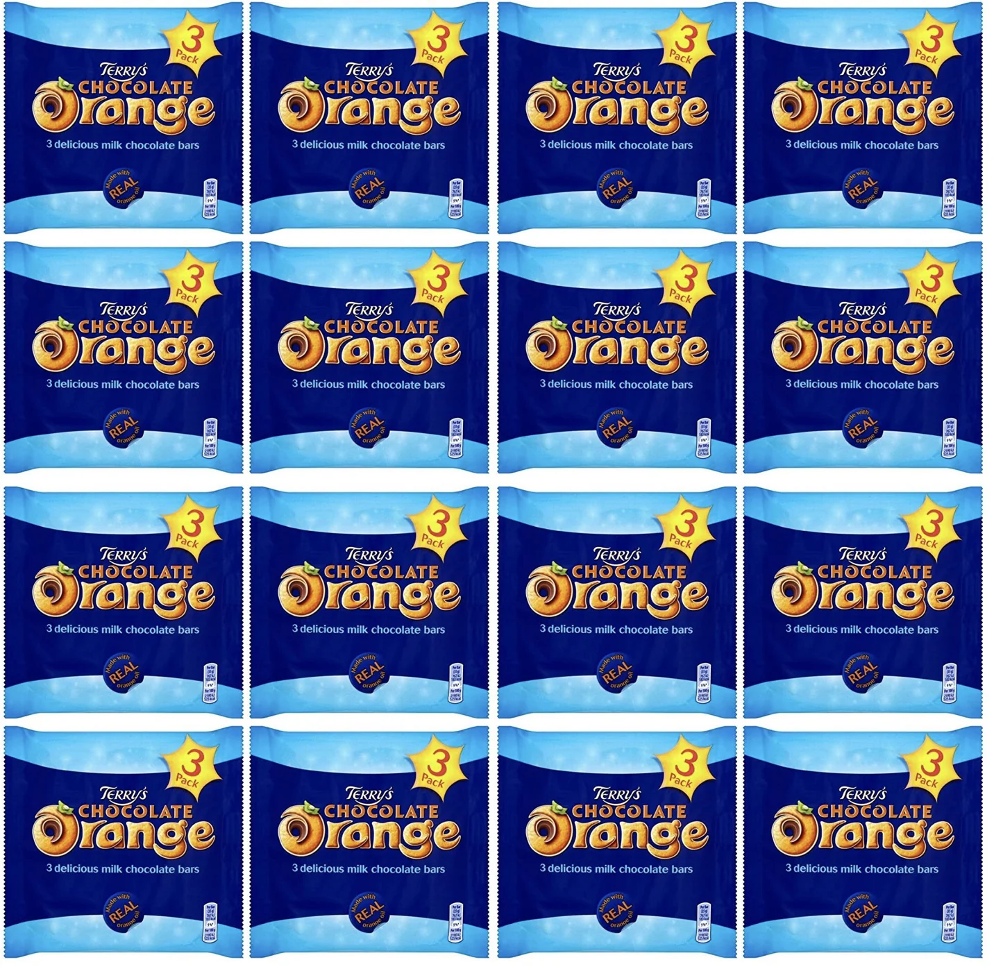 16 x Terry's Chocolate Orange Milk 3 Pack 35G