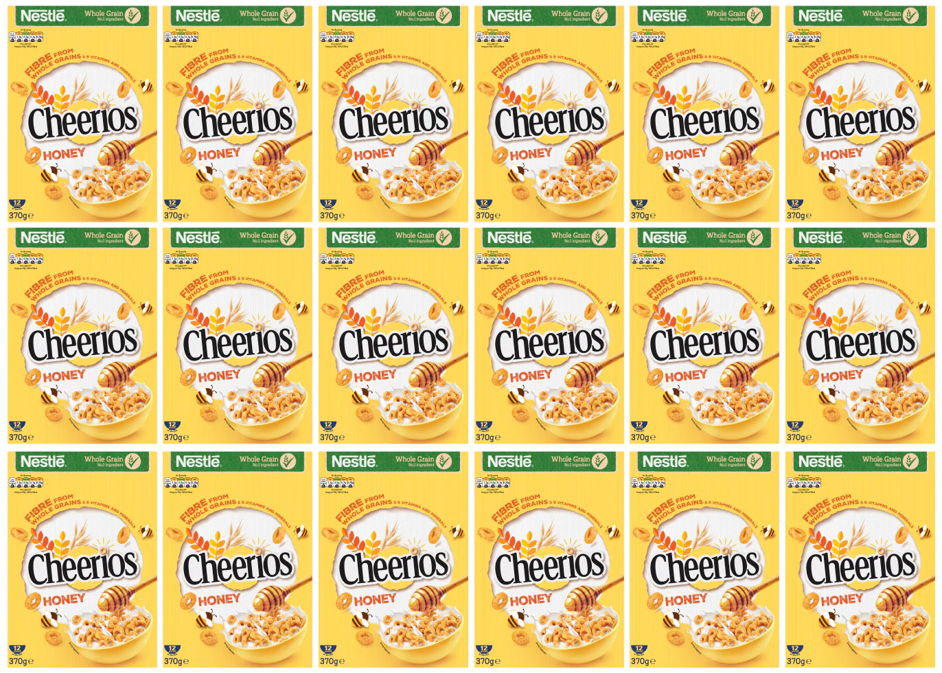18 x Nestle Honey Cheerios - 370Gm